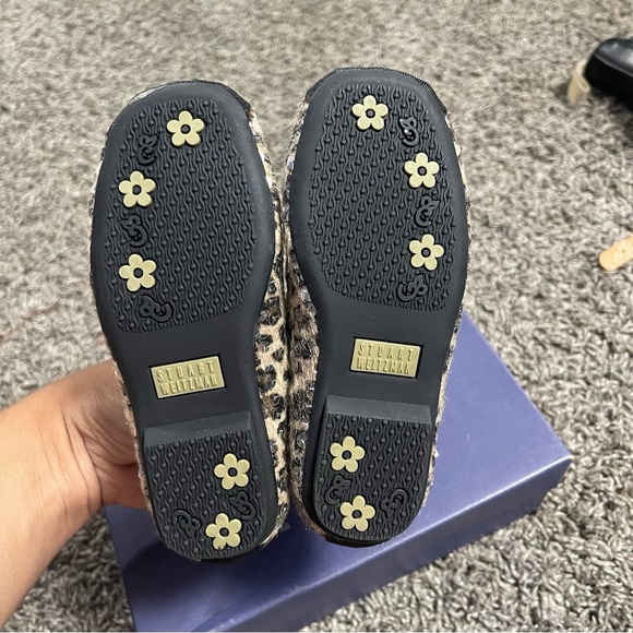 Stuart Weitzman Toddler Girls Shoes Leopard Print Flats with Black Trim Sz 8 - Picture 7 of 9